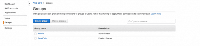 aws sso group